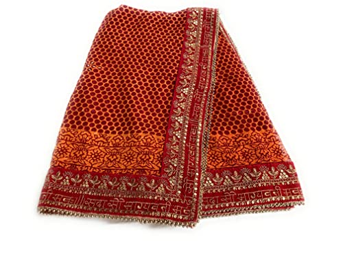 Fashion & Heritage Traditional Uttarakhand Orange Pichora for Wom...