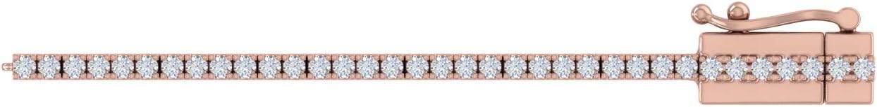 1 to 2 Carat Natural Diamond Tennis Bracelet for Women in 14K Gold (7.5 Inch) - IGI Certified (SI1-SI2 Clarity)