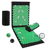Tapis Acupression, Avec Tapis de Yoga d' Acupuncture, Oreiller de Massage Portatifs, Bâton et Balle...