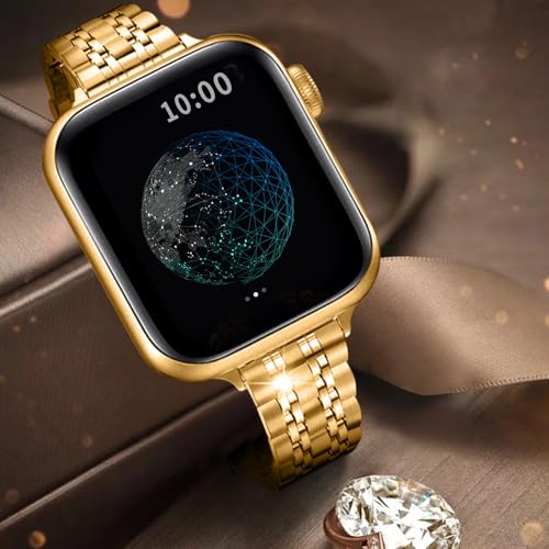 Image of QUNDAXI Slim Watch Band Compatible with Apple Watch 41mm 45mm 42mm 44mm 40mm 38mm Metal Stainless Steel Watchband Suitable for iWatch 11 /10 /9 /8 /7 /6 /5 /4 /3 /2 /1 /SE Series Women Luxury Strap