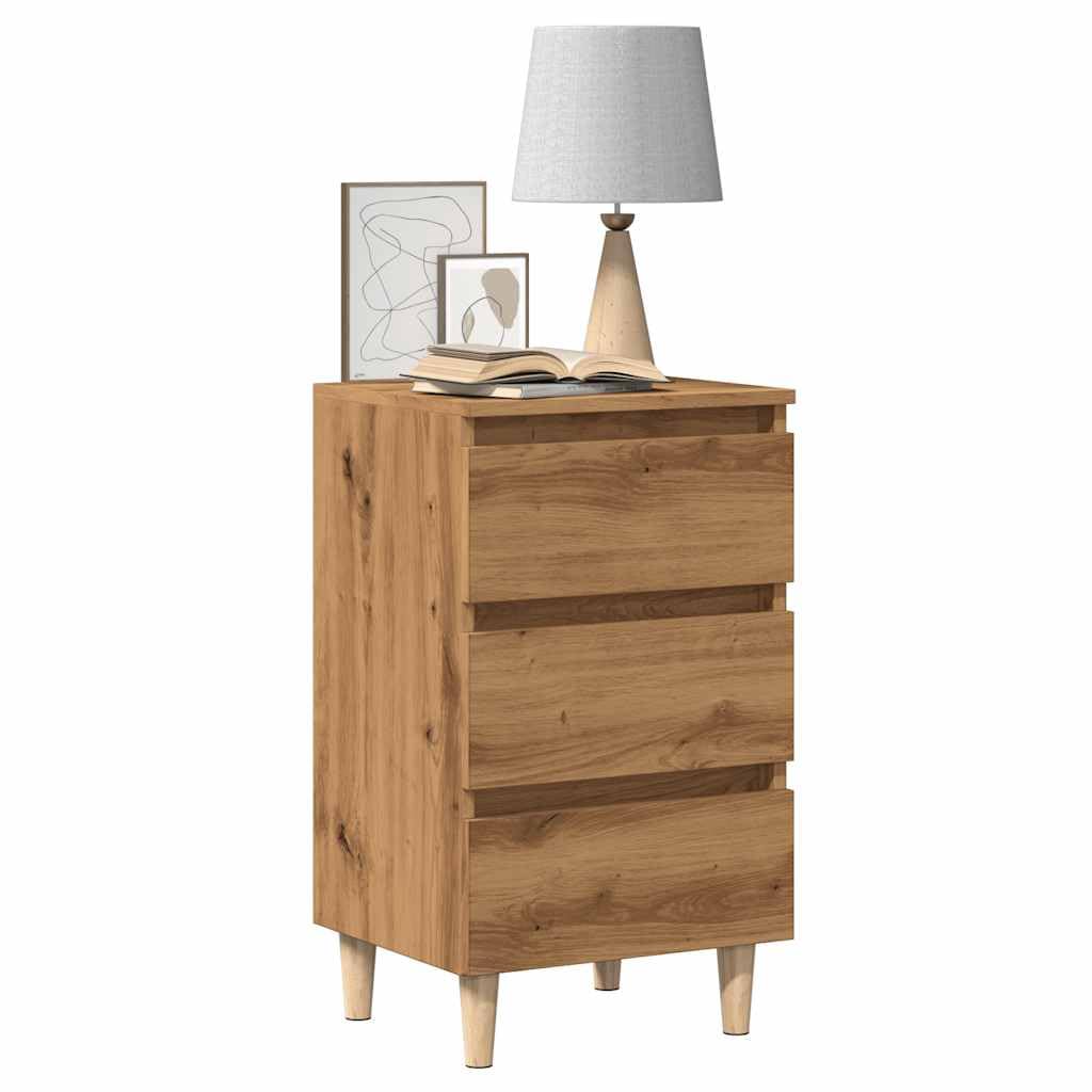 SXZenSpace 856422 Bedside Cabinet Artisan Oak 40x35x69 cm Engineered Wood Wooden Bedroom Storage Nightstand Side Table