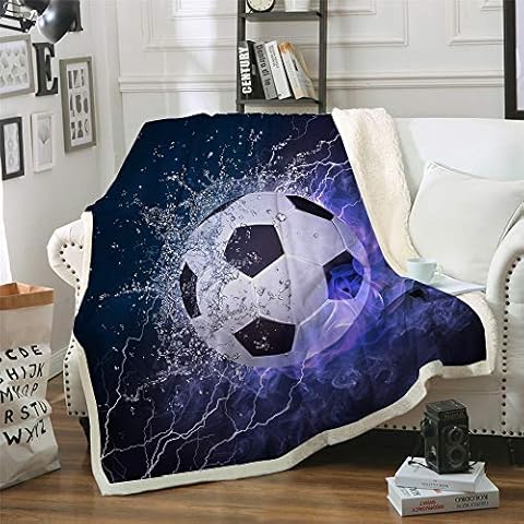 WONGS BEDDING Reversible Soccer Blanket Cover