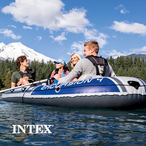 image for INTEX 68324EP Excursion 4 Inflatable Boat Set: Includes Deluxe 54in Bo