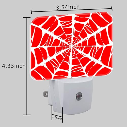 Image of White Spider Web Night Light for Kids, Spider Web LED Night Light Plug into Wall with Dusk to Dawn Sensor for Girls Boys Women Men Room, Hallway, Kitchen, Bathroom, Stairs Decor