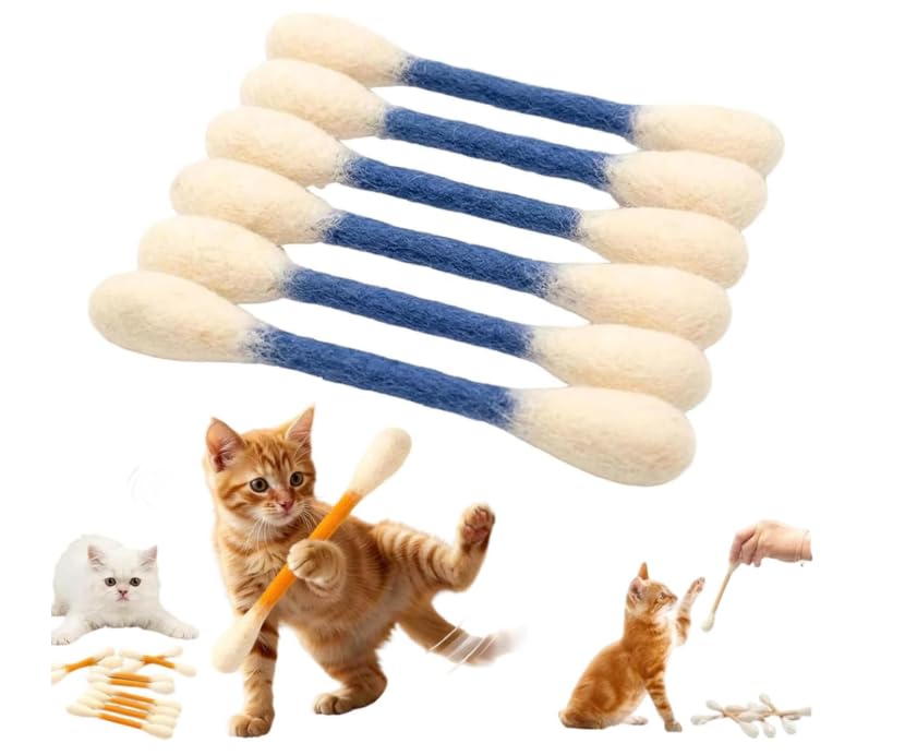 Yelschwa Giant Q Tip Cat Toy 2026 New Long-Lasting Chew and Kicker Toy for Cats Durable Big Kitten Chew Dental Teething Ropes for Exercise Boredom Relief (Green) (Blue)