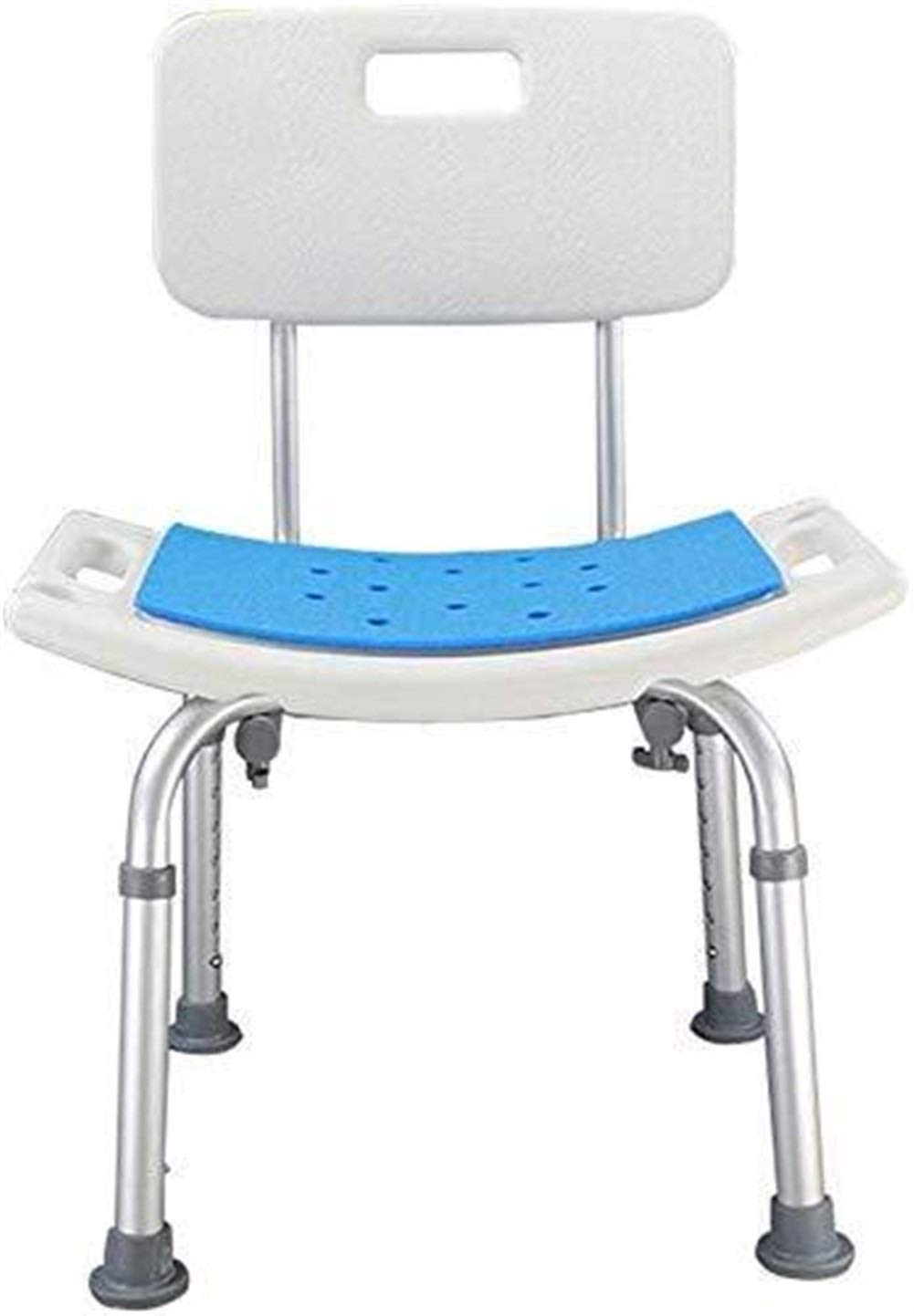 Taburete de Ducha Asiento de baño Silla de baño de Aluminio Ligero con Respaldo Antideslizante, Regulable en Altura, para ancianas con discapacidad, Que Lleva 150 kg
