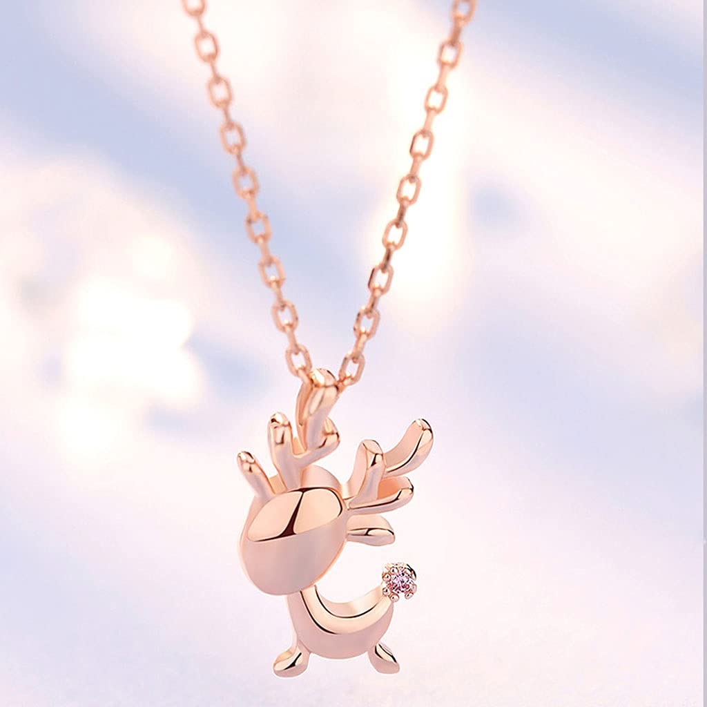 Collane con Ciondolo Squisite collane in Argento Sterling, collane for Donna, modellazione di Cervi, Le Gemme Scintillanti sulle collane con Ciondolo Coda