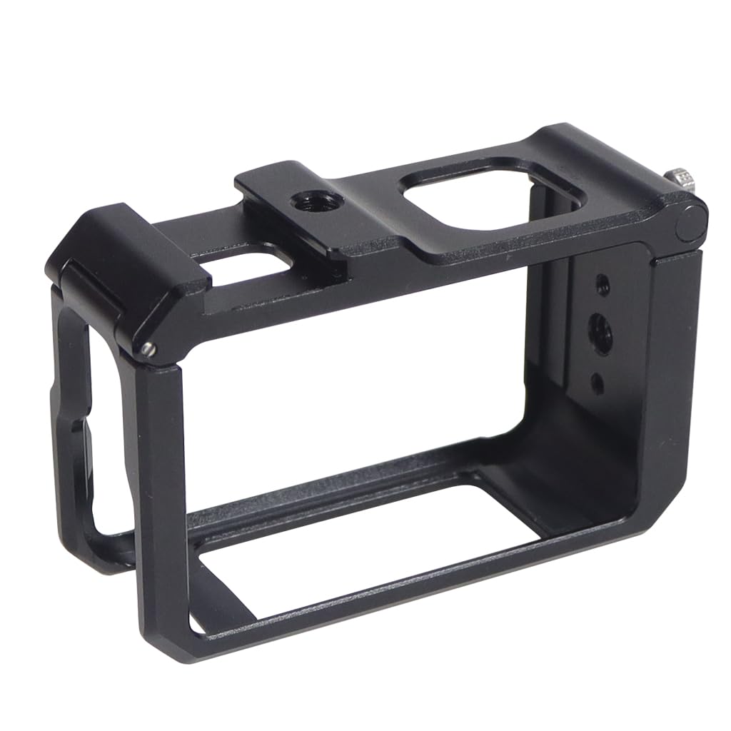 NovelGoal Aluminum Protective Frame Compatible with DJI Action 5pro/4/3 Horizontal and Vertical Shooting Camera Cage with Cold Shoe Slot (Cage Only)