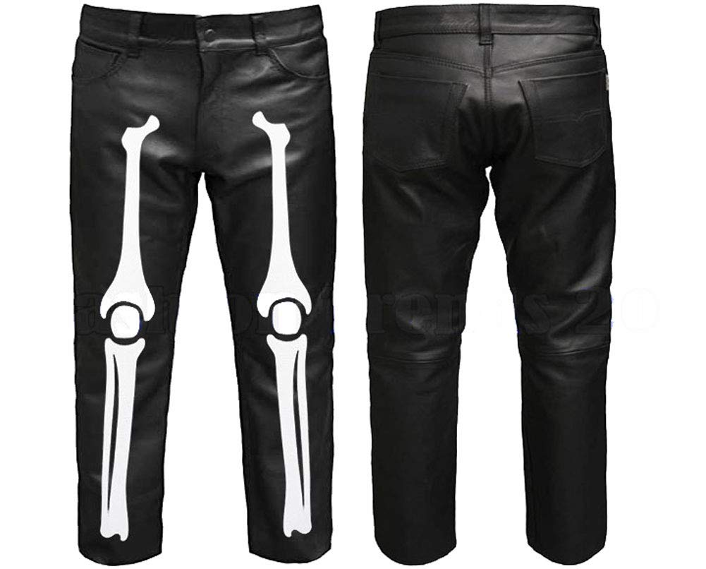 Men's Traditional Cowboy Western Leather Pants Gold Braided with Side Fringe Native American Western Trouser Pant Buck Skin