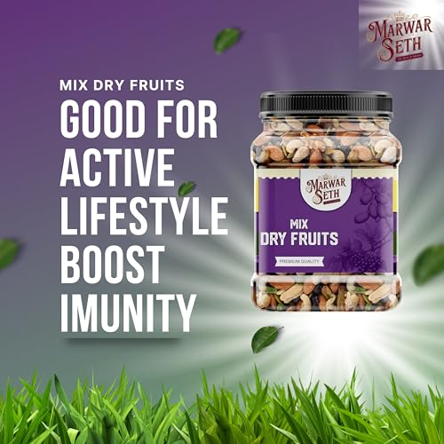 Image of Marwar Seth Panchmewa Mix Dry Fruit 1KG | Healthy Mixed Nuts and Seed with Almonds, Cashews, Dates, Pumpkin Seeds, Candied Amla | Reusable Jar Pack
