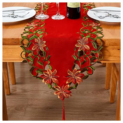 29+ Christmas Table Settings to Inspire Your Holiday Feast 2 AMARED Christmas Embroidered Table Runners Cutwork Green Leaves Holiday Table Linens for Christmas Decorations 15x87 Inch