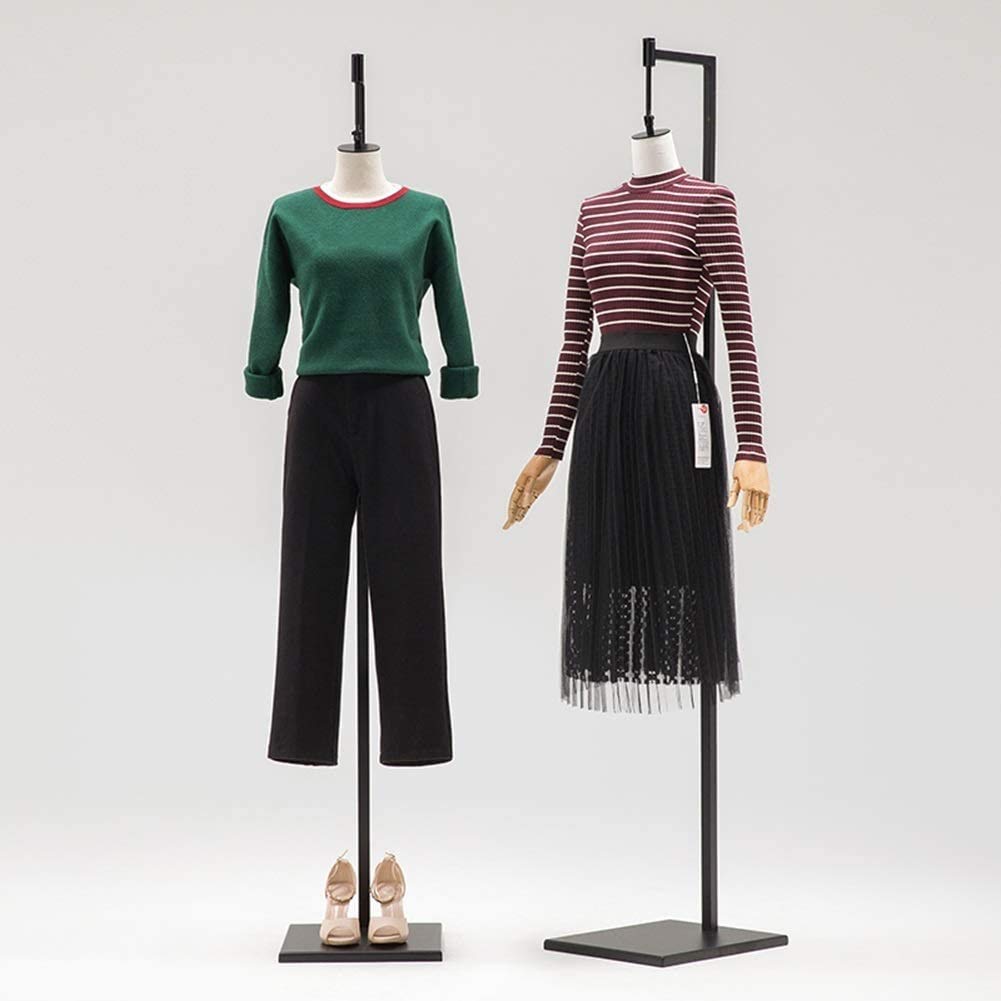 HWF Donna Manichino Sartoriale Femmina Adulta Mannequin Torso Stile Appeso con Piedistallo in Metallo, Ideale per Abbigliamento da Negozio di Moda, Abbigliamento Sportivo, Abbigliamento Intimo