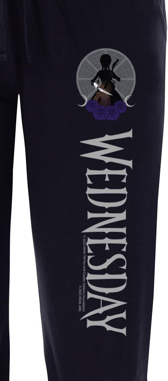 Wednesday Womens' TV Show Series Title Logo Character Sleep Pajama Pants