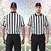 Referee Shirt for Men & Women, 4-Piece Ref Uniform Set with Zipper Collar, Whistle, Hat & Penally Flag for Football & Soccer (Large)