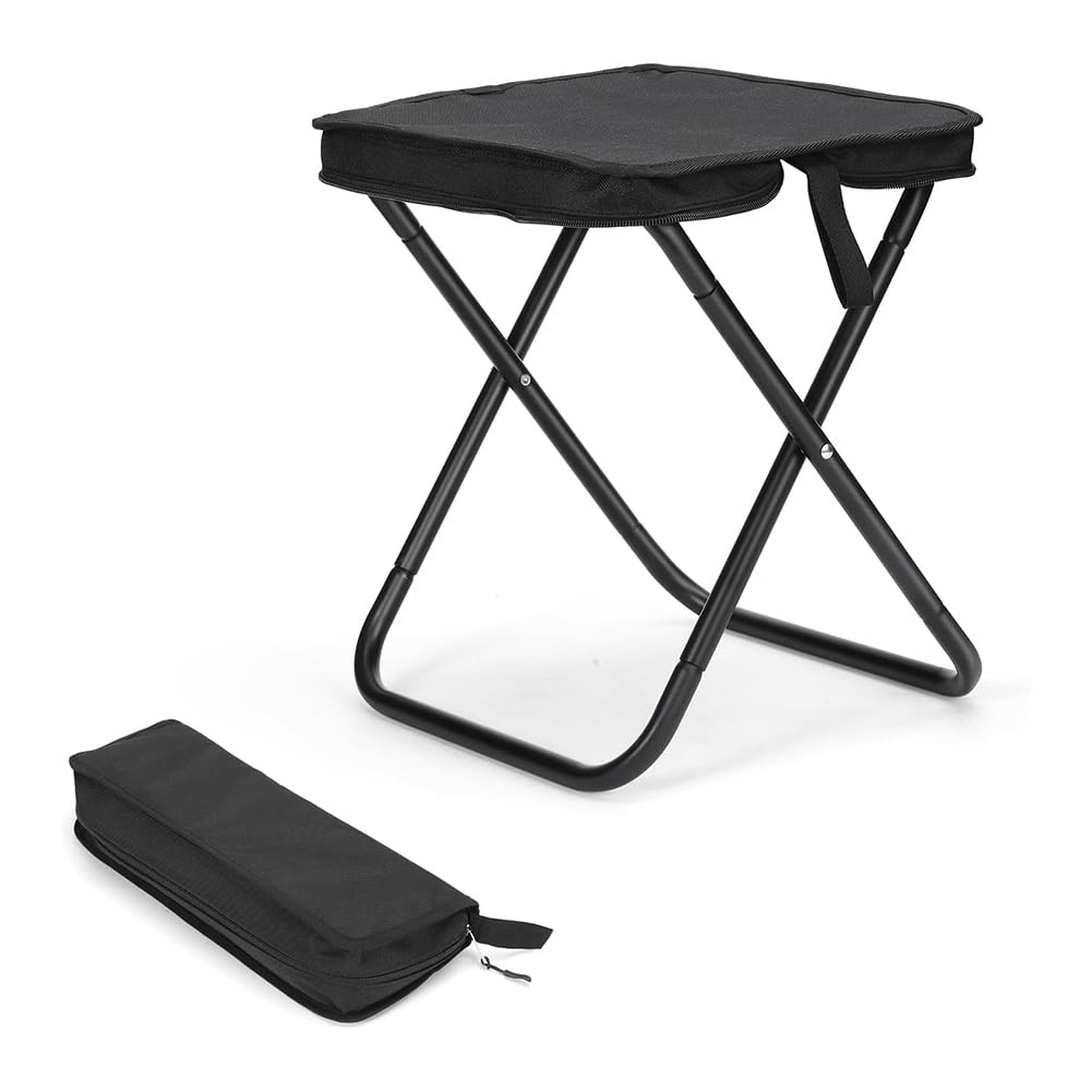 Tabouret de camping pliable et portable de 13,4 pouces pour jardin et pêche