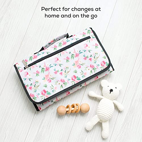 First Landings Portable Diaper Changing Pad - Convenient Travel Changing Pad And Wipe Holder - Portable Changing Pad - Grey #TOP6