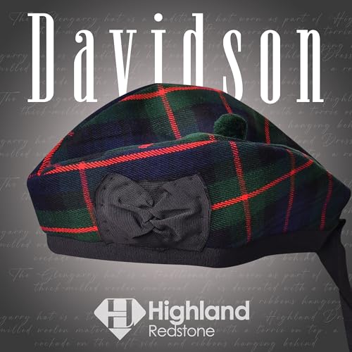 Image of Glengarry Cap-Traditional Scottish Hat, Acrylic Wool Tartan Glengarry hat, Kilts /Bagpipes Accessories