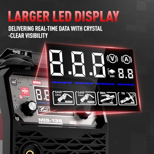 Image of ANDELI 135A Flux Core MIG Welder, 110V Gasless MIG /Lift TIG /Stick 3-in-1