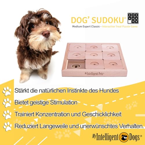 My Intelligent Dogs Interaktives Hundespielzeug Intelligenz, Hundepuzzle - Intelligenzspielzeug für Hunde Mentalen Auslastung - Interaktives Spielzeug Hund, Denkspiele für Hunde Sudoku M Expert