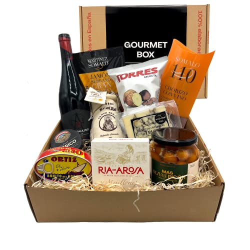 MAS PRODUCTOS ESP - Gourmet Geschenkkorb – Spanische Feinkost – Exklusiver Präsentkorb mit Delikatessen – Geschenk für Frauen & Männer – Hochwertige Spanien Box