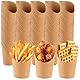 YAYODS 100 Stück Kraftpapier Becher - 14 oz Pommestüten mit Schrägem Mund - 410ml Snacker Pappbecher - Pommes Tüten - Bubble Waffeleisen Tüten - Eisbecher Pappe für Pommes Frites, Popcorn, Eiscreme
