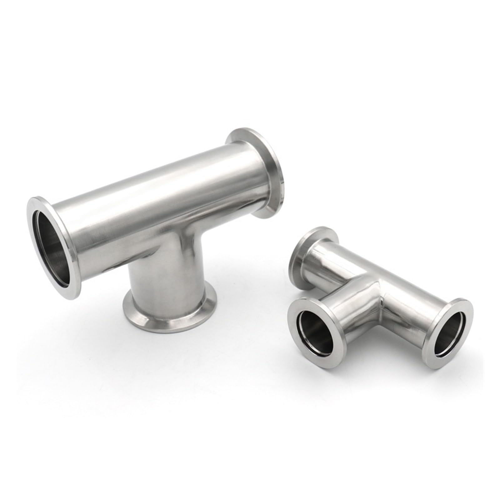 AARTERZZA 1pc Vacuum Equal Tee 3 Way KF16 KF25 KF40 KF50 304 Stainless Steel Pipe Fitting Tri Clamp Flange(KF16)