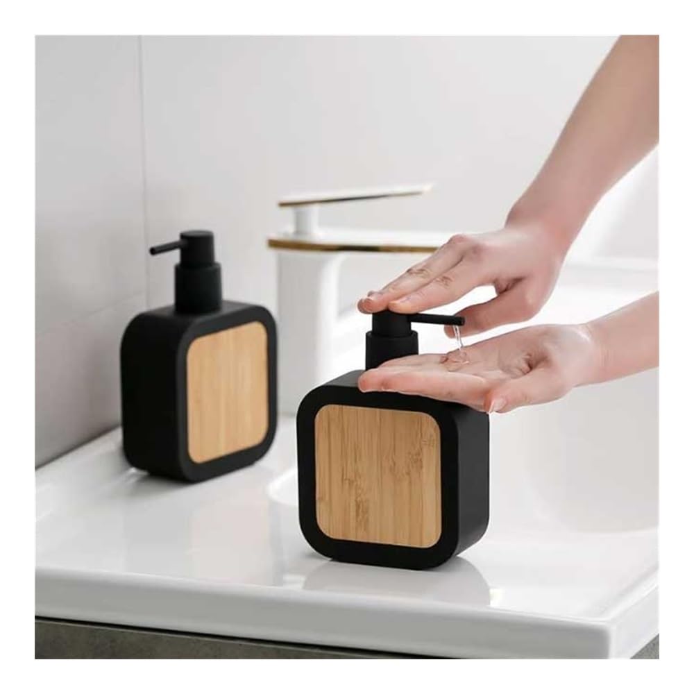 SoapDispenser Seifenspender Badezimmer Schwarzer quadratischer leerer Flaschenspender mit Pumpe Waschmittel Handseife Duschgel Lotion Lotion