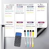 KYONANO Magnetischer Wochenplaner abwischbar, Whiteboard Wochenplaner inkl. Markierer und Radierer, 42x32cm Haushaltsplan Magnetisch, Magnettafel Kalender Planungstafeln Speiseplan Essensplan Küche