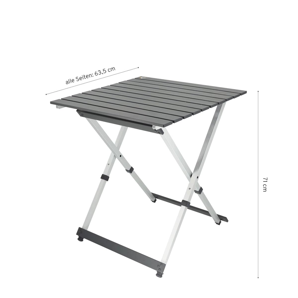 CAMPWERK Alu Camping Tisch, Campingtisch, Klapptisch, Gartentisch, Camping Möbel, Faltbar & Tragbar, Leichtes Aluminiumgestell, Für 4 Personen, Mit Teleskop-Tischbeinen, 63 x 63 cm