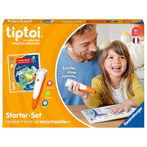 Ravensburger tiptoi Starter Set – Lecteur + Livre 'L'encyclopédie des p'tits Curieux' – Jeu Éducatif Interactif sans Écran – Apprentissage Enfant –...