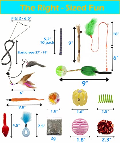 Image of Fashion's Talk Cat Toys 50 Pcs for Indoor Cats,Interactive Door Hanging Mice Feather Toy Cat Spring Toy Cat Wand Catnip Crinkle Balls Silvervine Stick