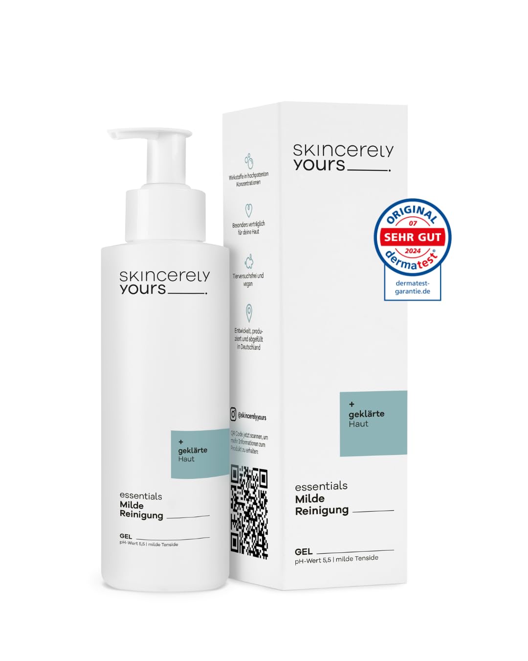 Skincerely Yours Milde Reinigung 200 ml I Hautneutraler pH-Wert 5,5 I Für alle Hauttypen I Reinigungsgel für jeden Tag ohne auszutrocknen I Ohne Sulfate I unparfümiert I dermatologisch getestet