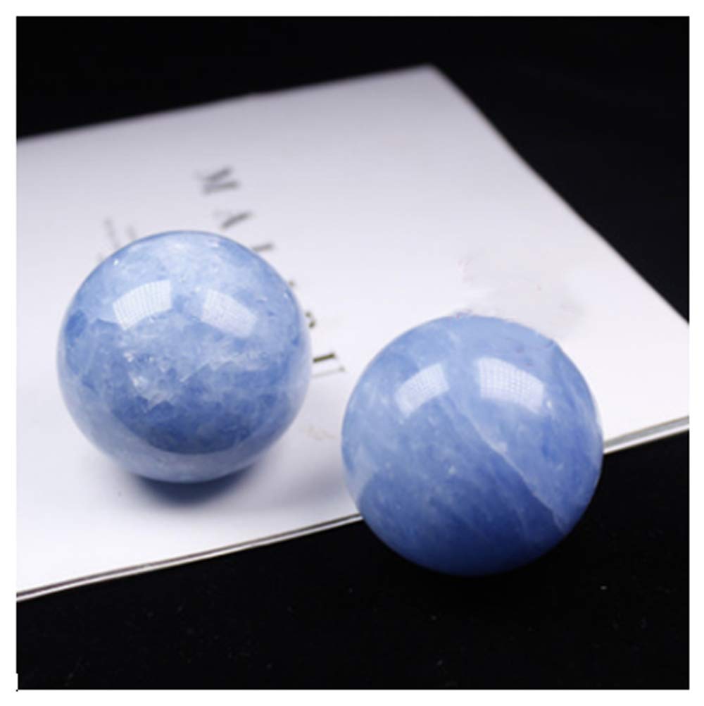 Natural Healing Quartz Crystal Blue Celestite Sphere Gemstone Ball 60mm Natural Sculpture Figurine with Stand