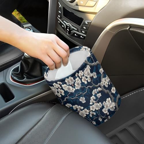 Image of Portable Floral Dustbin Bin Waste Basket Retro Floral Car Accessories Interior Collapsible Universal for Car SUV Trucks