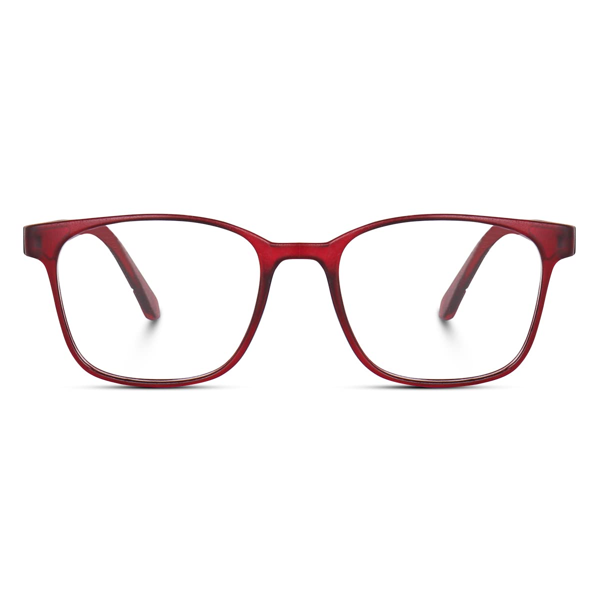 Eymen I Classic Non Prescription Clear Lens Glasses for Women Men Square Frame Eyeglasses Multiple Shades (Red) - Image 3 thumbnail