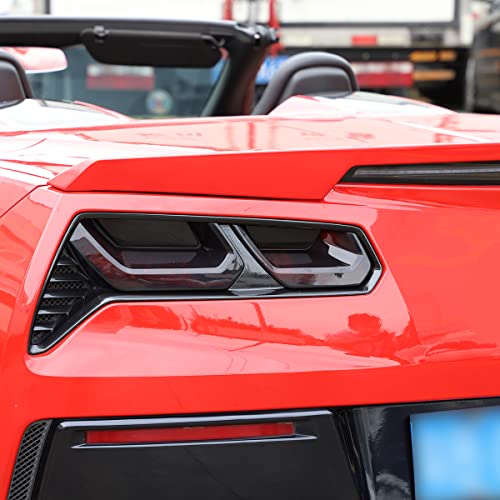 Sekhyna Car Tail Light Smoked Black Protection Cover Trim Abs 4Pcs Compatible With Corvette C7 Stingray 2014-2019 Tail Light Cover Trim Accessories #TOP2