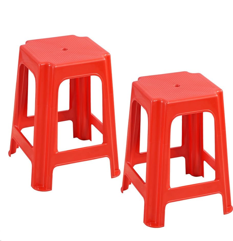 Furniture Plastic Square Stool – Set of 2, Pre-Assembled Outdoor & Cafeteria Stool | Red Finish | Durable, Stylish Seating for Patio, Garden, Office & Dining-image-30
