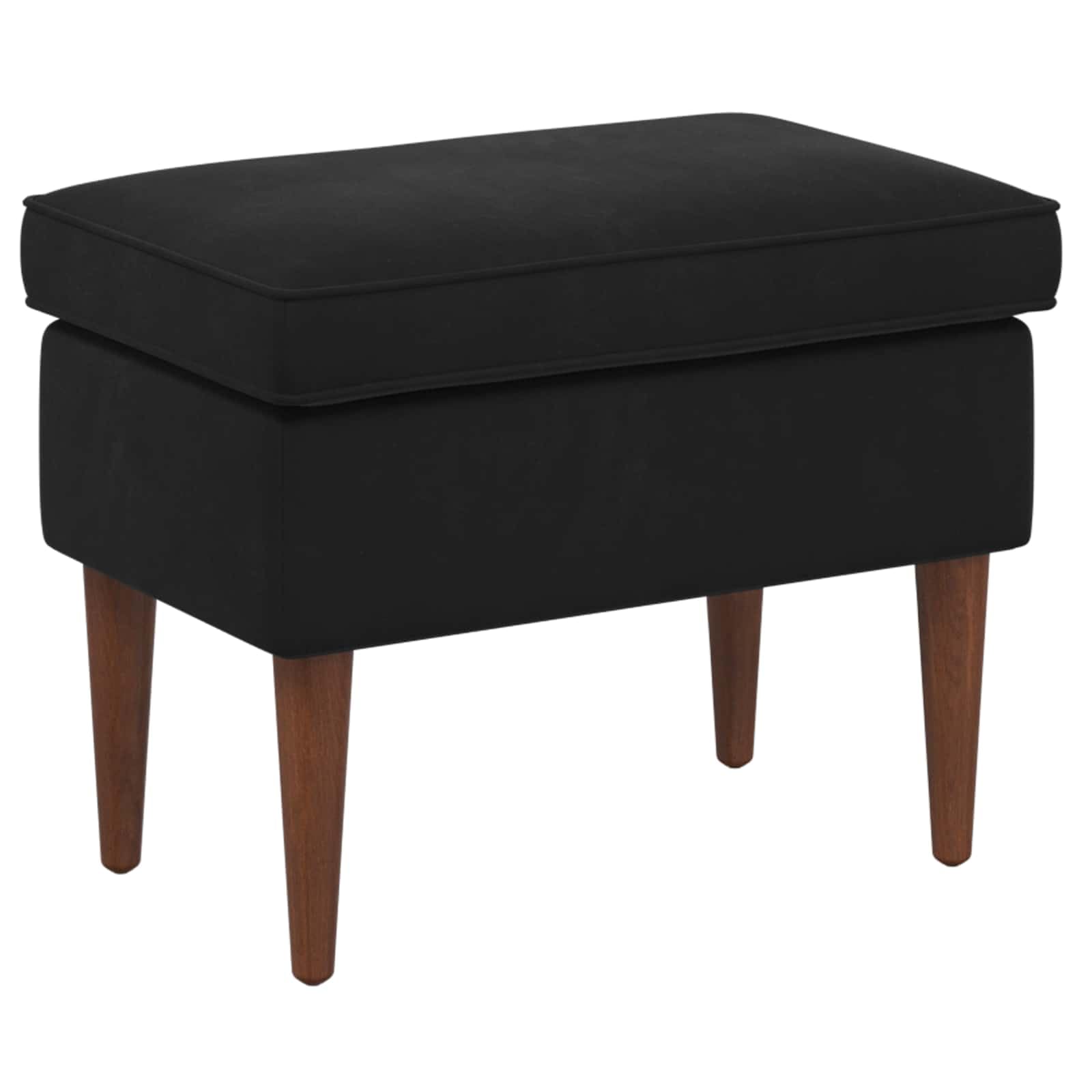 Fotel z Pouf 2 szt. Czarny Aksamit