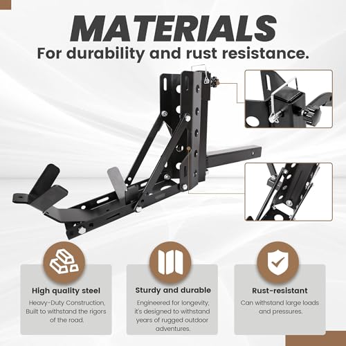 KUAFU 800LBS Motorcycle Trailer Hitch Scooter Hitch Carrier Tow Dolly Hauler Hitch 2" Tow Receiver Mount Rack