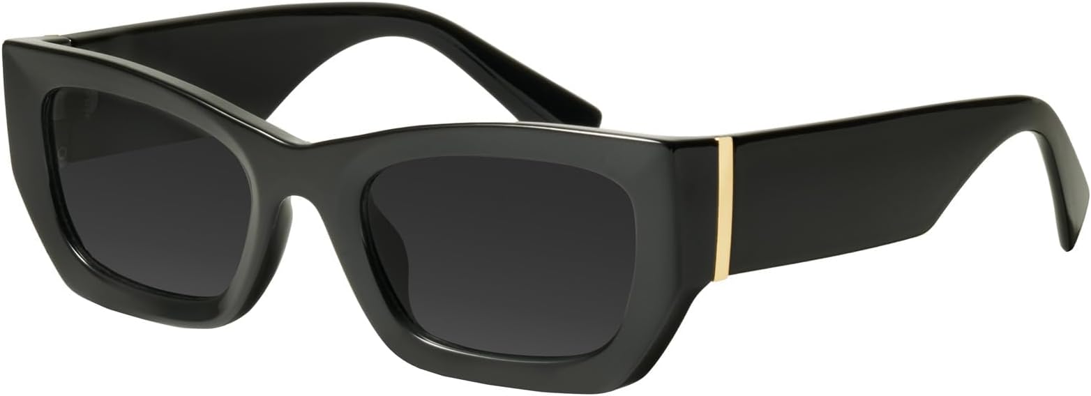 Retro Cat Eye Rectangle Polarized Sunglasses for Women Chunky Style MS52370