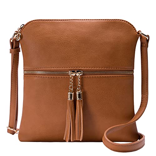 Image of Solene Womens Lightweight Medium Crossbody Purse with Tassel, Perfect Size Crossbody Bags for Daily Use, travel