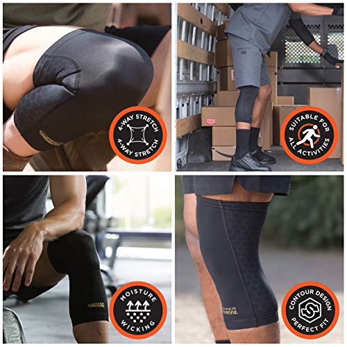 Copper Fit unisex adult Freedom Knee Compression Sleeve Hosiery, Black, Large US - Thumbnail 7