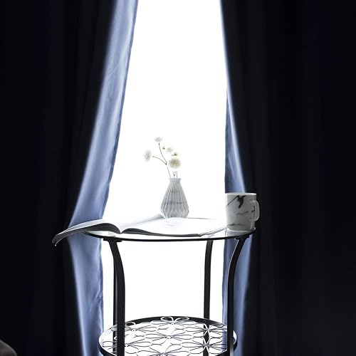 Vista 186 de Mangata Casa - Cortinas opacas para dormitorio, 2 paneles, cortinas térmicas para ventana, para sala de estar, cortinas que oscurecen. Azul marino