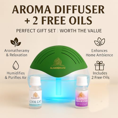 Image of Aroma Diffuser & Air Humidifier | 1.5L Capacity | Soothing LED Light | Aromatherapy for Home, Office, Spa | Covers 500 Sq.Ft | Essential Oil Diffuser for Relaxation