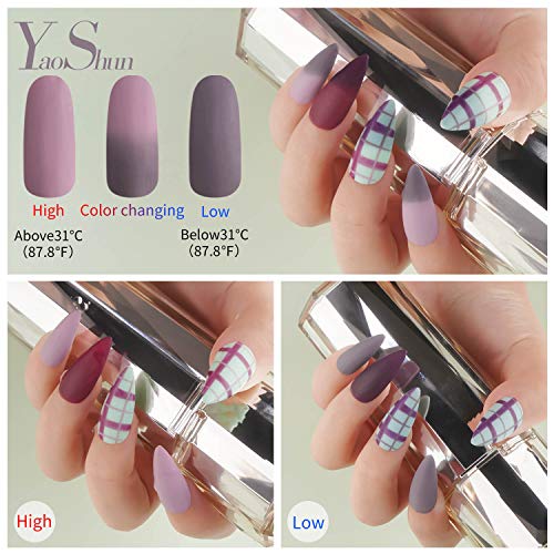 YaoShun Temperature Color Changing Gel - Gel Polish 6pcs Soak Off Nail Gel Kit Mixed Colors 10ml #001 - Thumbnail 2