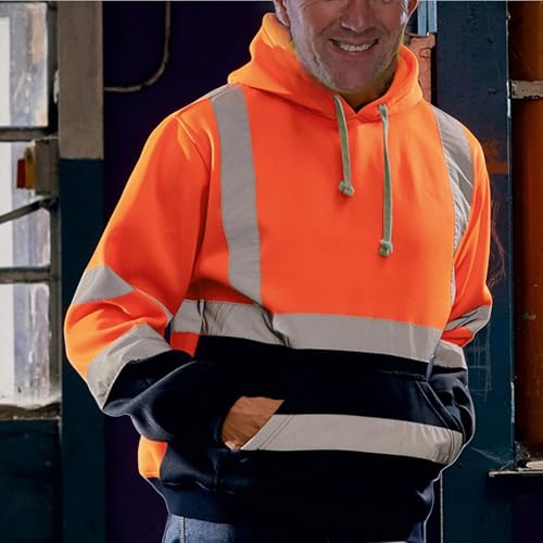 Hi Vis Hoodie for Men High Vis Reflective Jackets Safety Fleece Hoodie Class 3 High Visibility Sweatshirt Pullover2