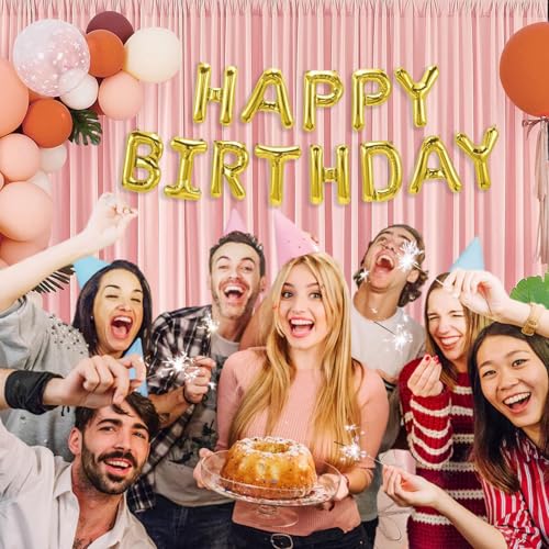 Image of 10 x 7 Feet Light Pink Backdrop Curtain for Partie, Background Curtains for Photoshoot, Birthday, Wedding, Halloween, Thanksgiving, Christmas, New Year Party Decorations 5Ft x 7Ft, 2 Panels