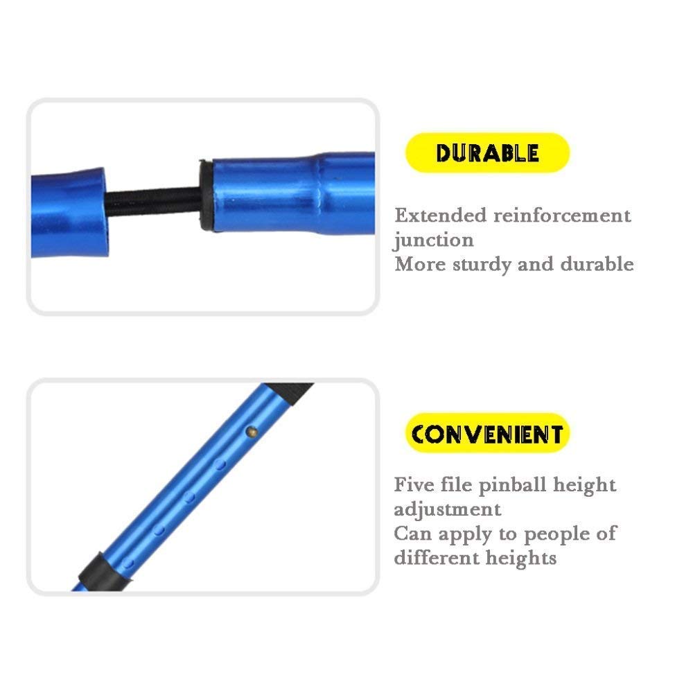 MObyat Andador para Ancianos,Bastón Plegable de aleación de Aluminio para Personas Mayores, Altura Ajustable, bastón para discapacitados, bastón Ciego, Negro, Azul, práctico