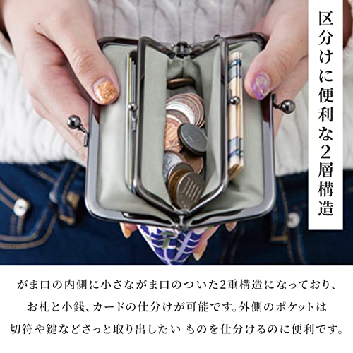 Vintage Floral Kiss Lock Coin Change Wallet Purses (SAKURAKOUSHI Cherry Blossoms - Pink) / Made in Japan Pouch for Women3