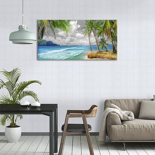 Canvas Wall Art For Living Room - Beach Artwork Coastal Canvas Picture Artwork Seascape Painting Prints Canvas Nature Picture For Bedroom Kitchen Dinning Room Home Office Wall Decor #TOP1